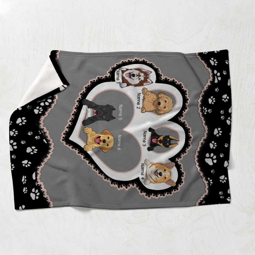 Das Leben ist schöner mit meinen Hunden – personalisierte Hundedecke