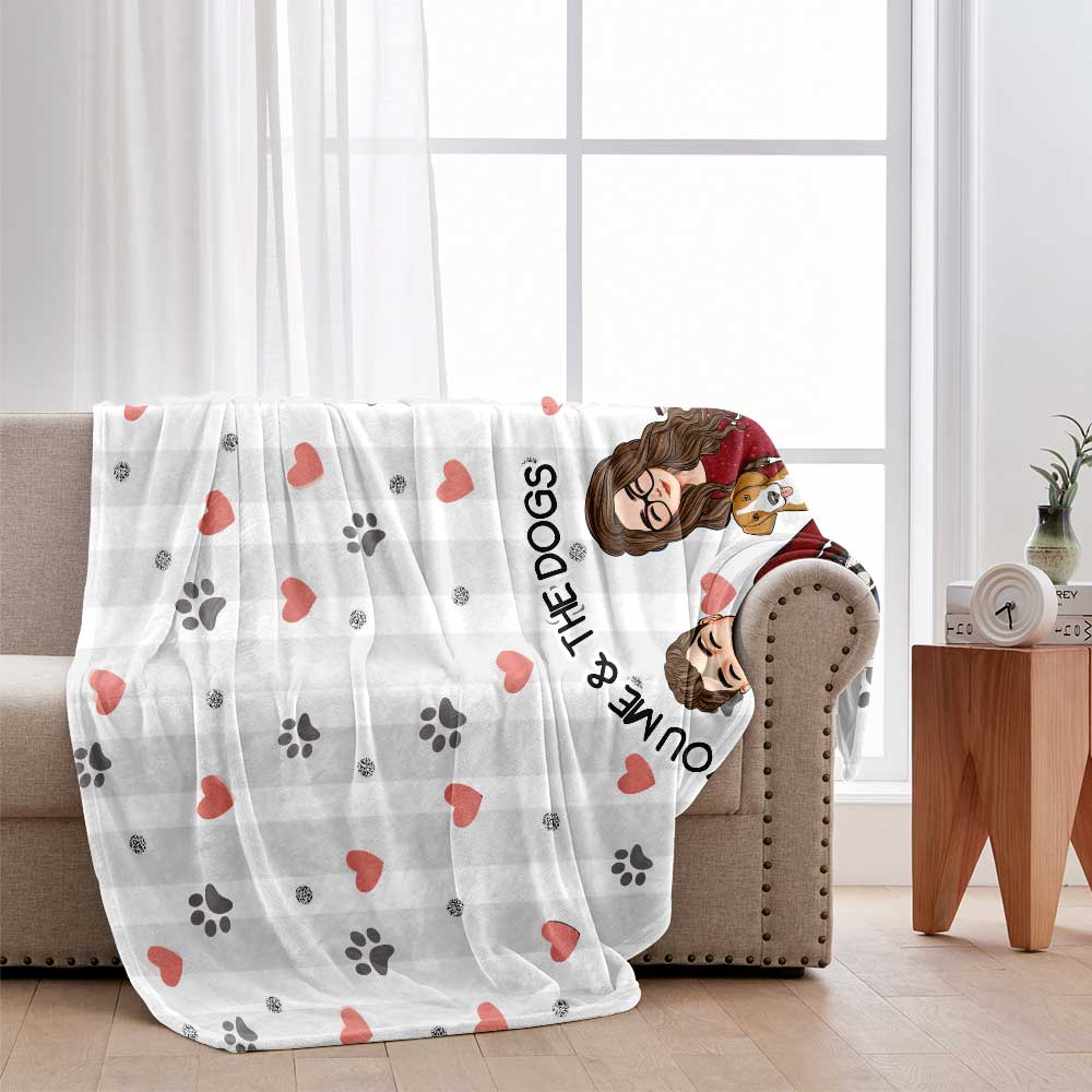 You Me And The Dog - Personalized Dog Blanket