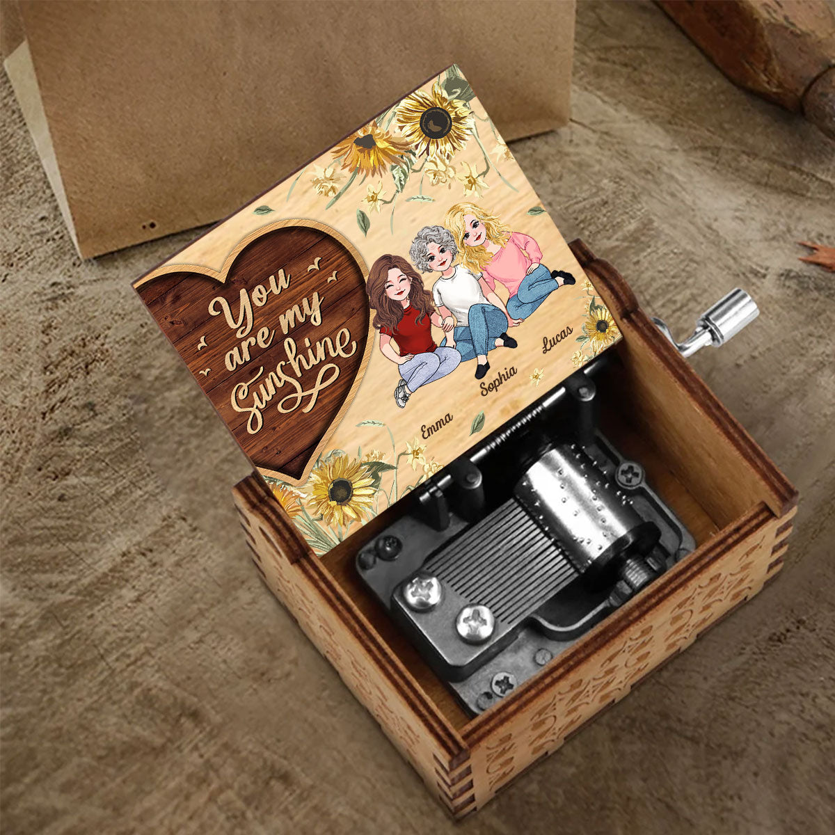How Much You Mean - Gift for mom, grandma - Personalized Hand Crank Music Box