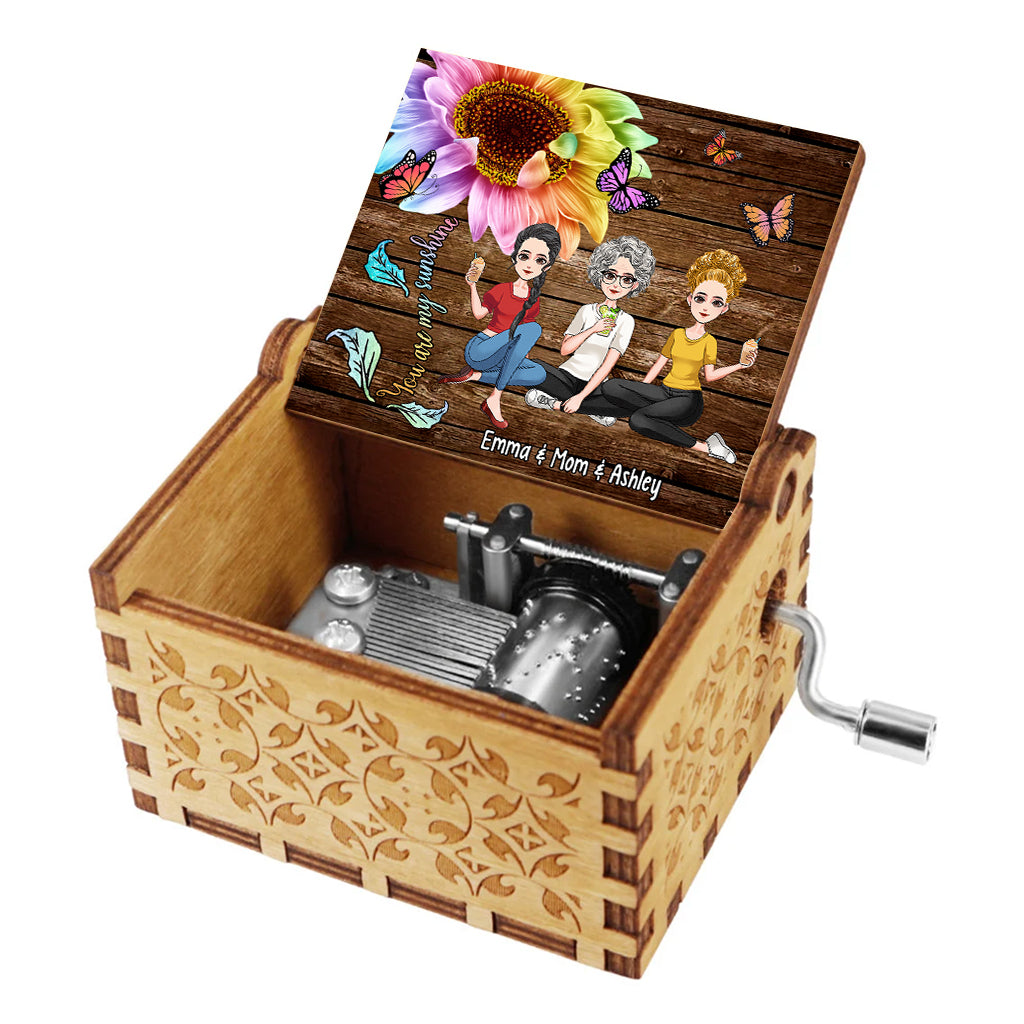 Du bist mein Sonnenschein – Personalisierte Muttertags-Spieluhr mit Handkurbel