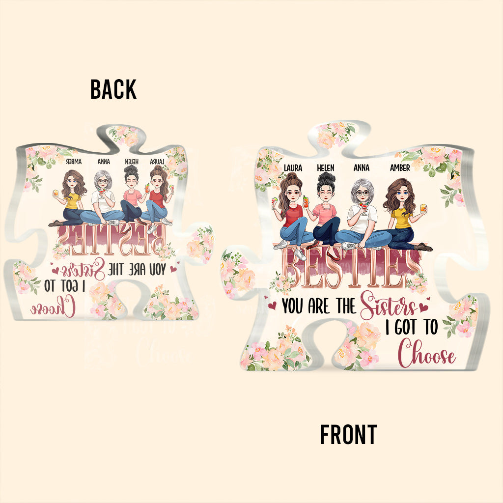 Die Schwestern, die ich mir aussuchen durfte – personalisierte, individuell geformte Acrylplakette für die beste Freundin