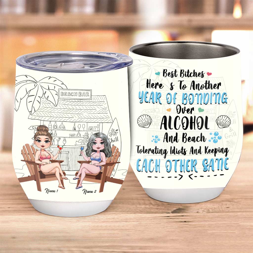 Here's To Another Year - Personalized Bestie Wine Tumbler