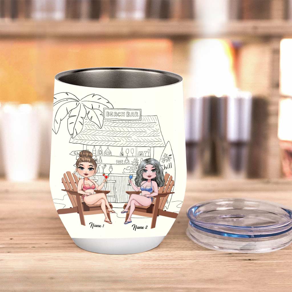 Here's To Another Year - Personalized Bestie Wine Tumbler