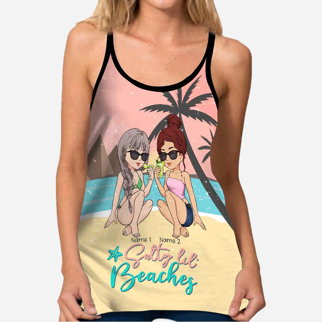 Salty Lil' Beaches - Personalisiertes Bestie Cross Tanktop