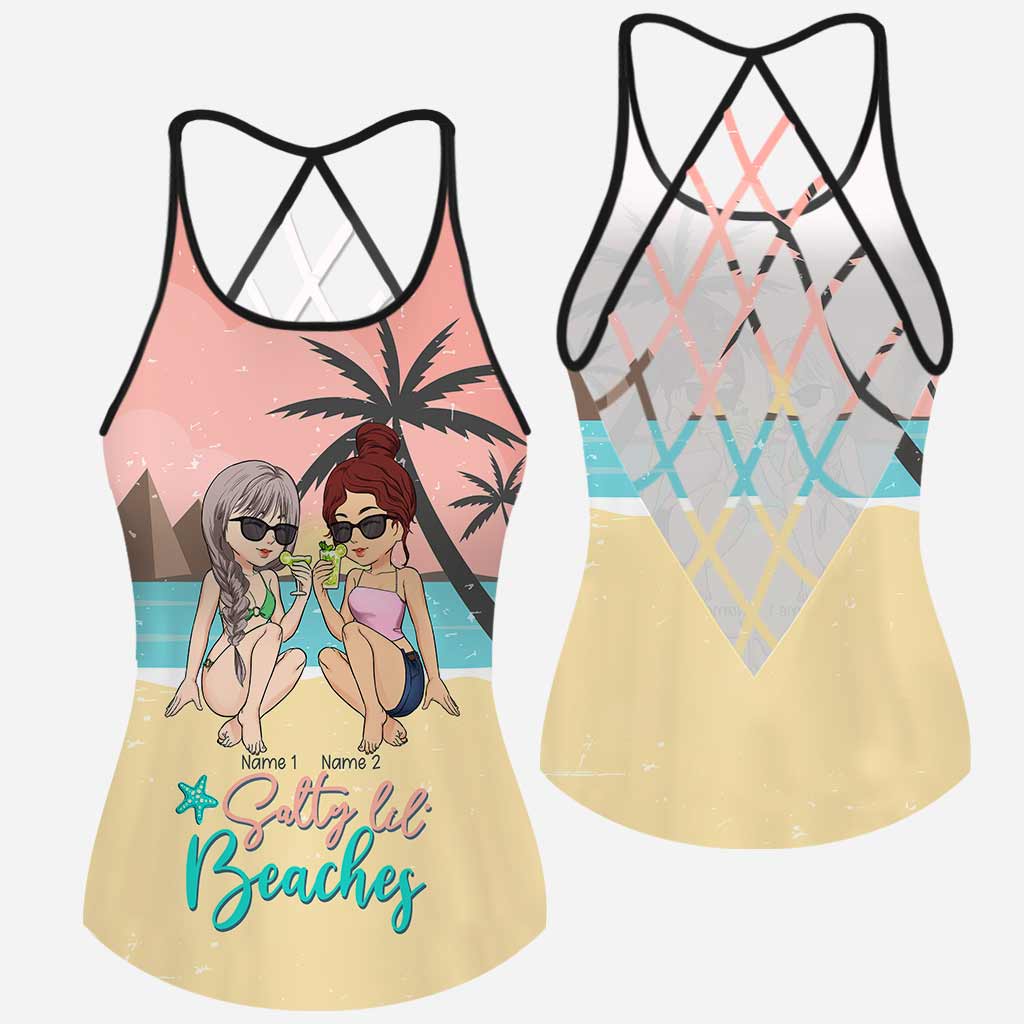 Salty Lil' Beaches - Personalisiertes Bestie Cross Tanktop