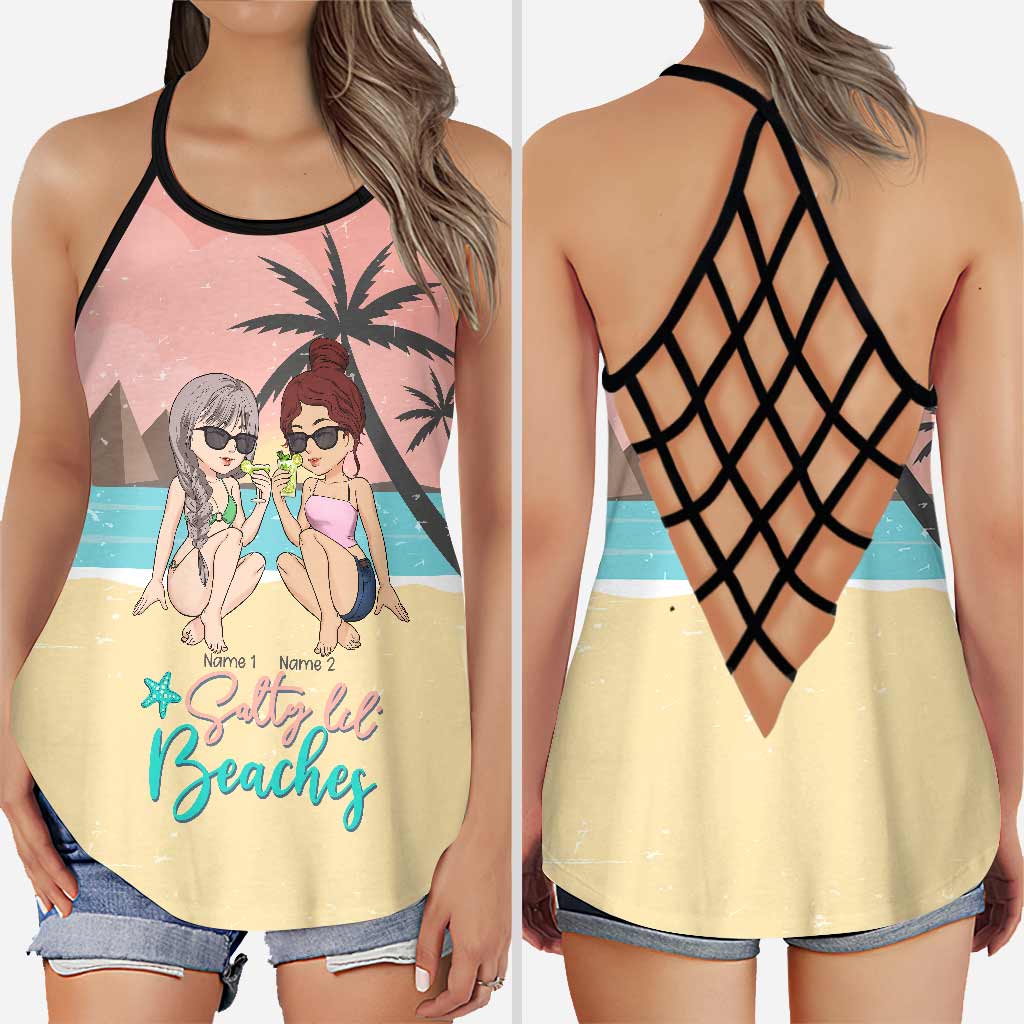 Salty Lil' Beaches - Personalisiertes Bestie Cross Tanktop