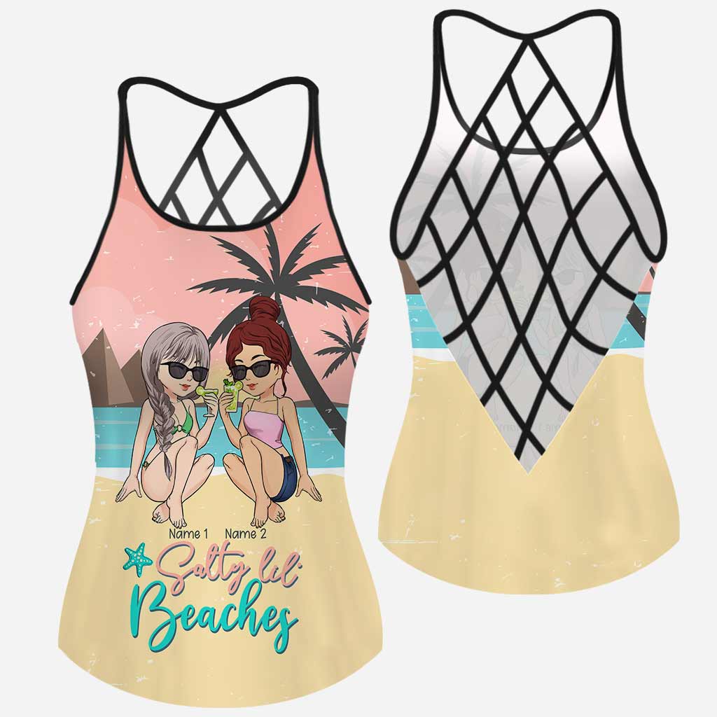 Salty Lil' Beaches - Personalisiertes Bestie Cross Tanktop