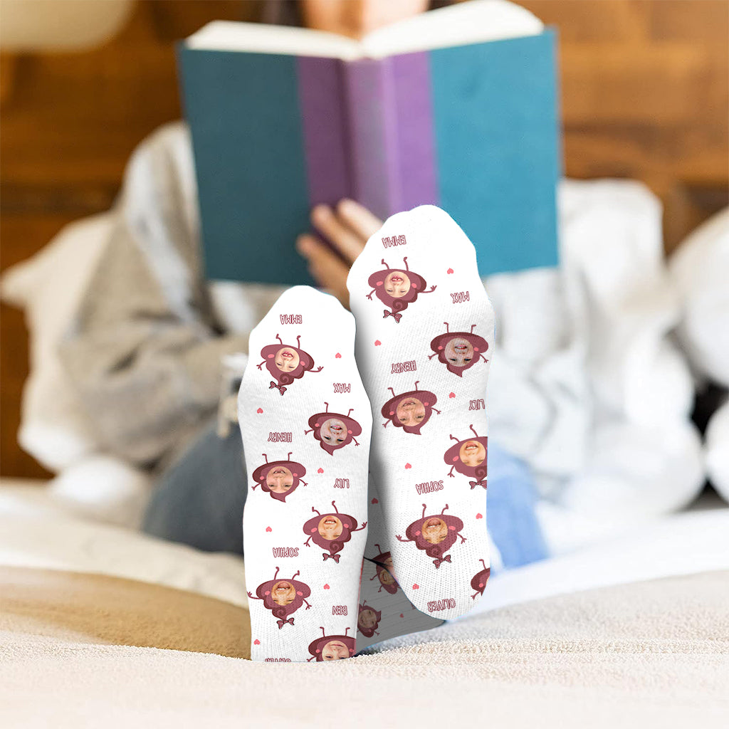 Daddy Little Shits - Gift for dad, grandma, grandpa, mom, uncle, aunt, brother, sister - Personalized Socks