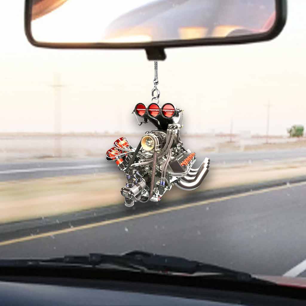 Rennmotor - Rennwagen-Ornament (beidseitig bedruckt) 062021