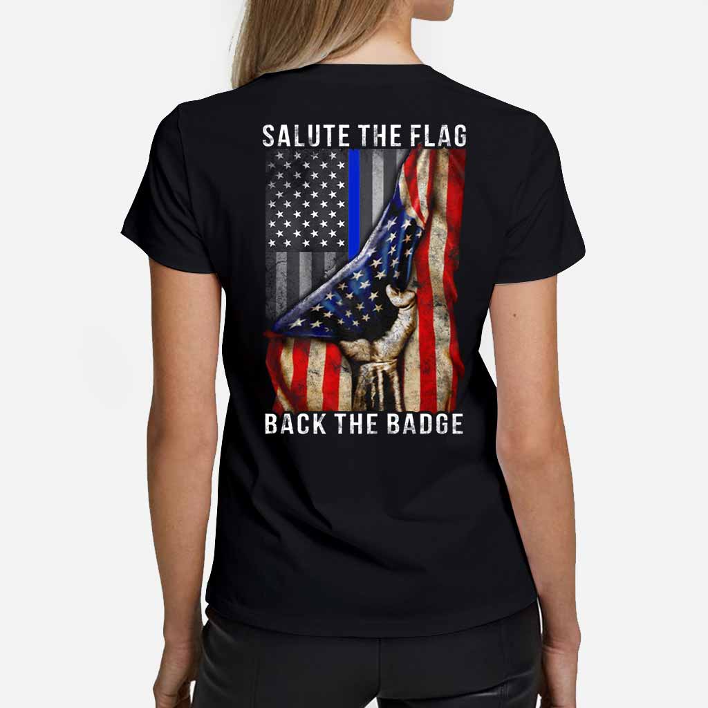 „Salute The Flag“ – T-Shirt und Hoodie für Polizeibeamte 0621