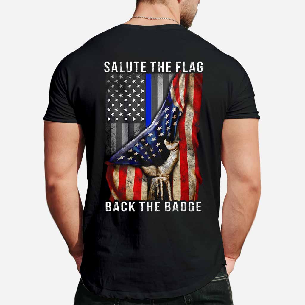 „Salute The Flag“ – T-Shirt und Hoodie für Polizeibeamte 0621