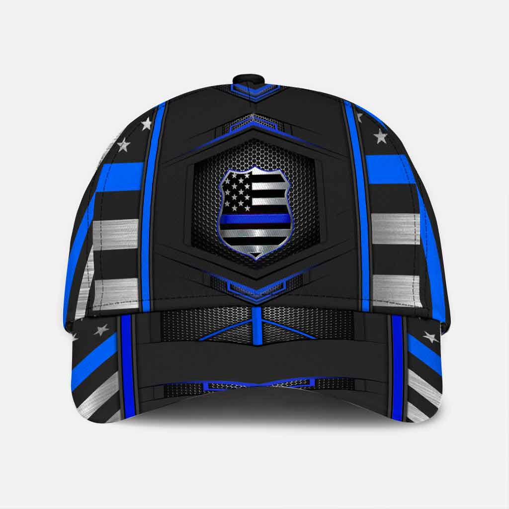 Blue Line – Klassische Polizeimütze mit aufgedruckten Belüftungslöchern 062021