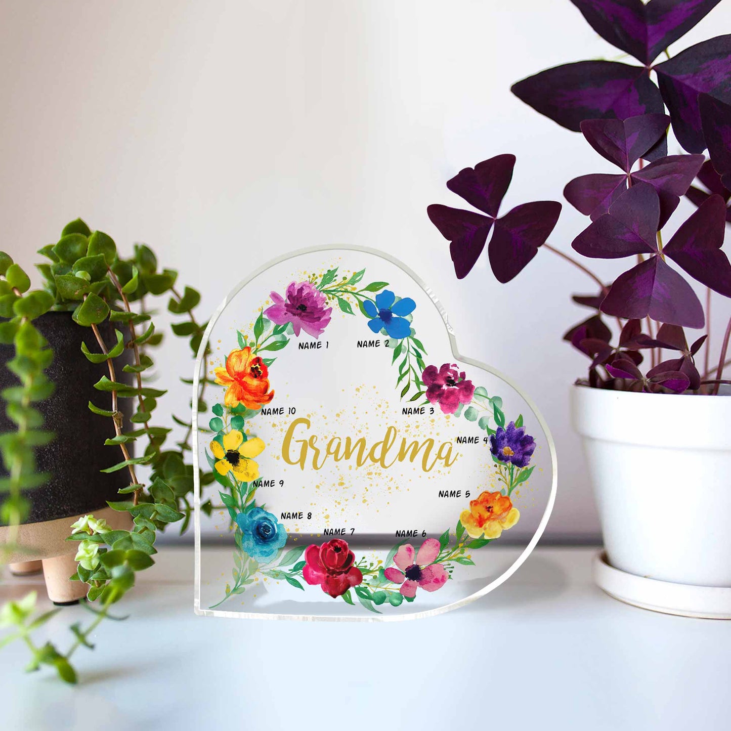 Oma – Personalisierte Acrylplakette in individueller Form