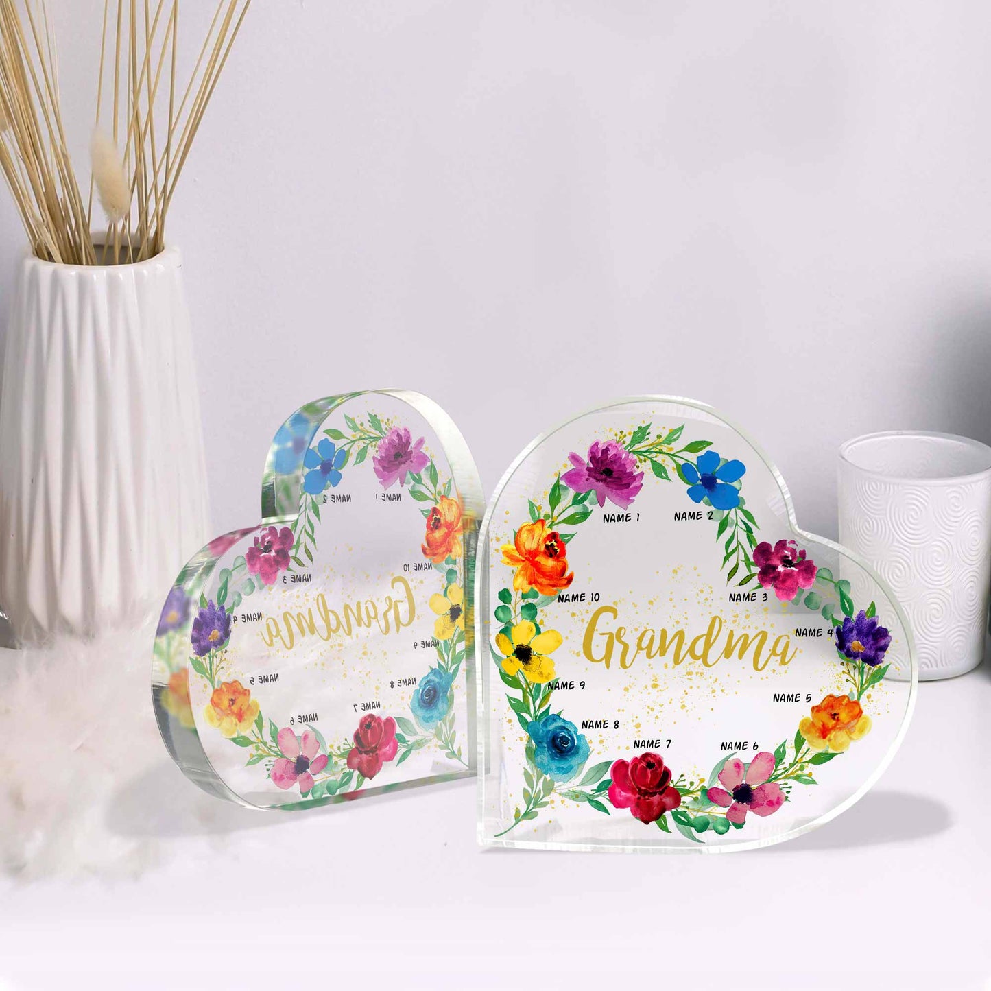 Oma – Personalisierte Acrylplakette in individueller Form