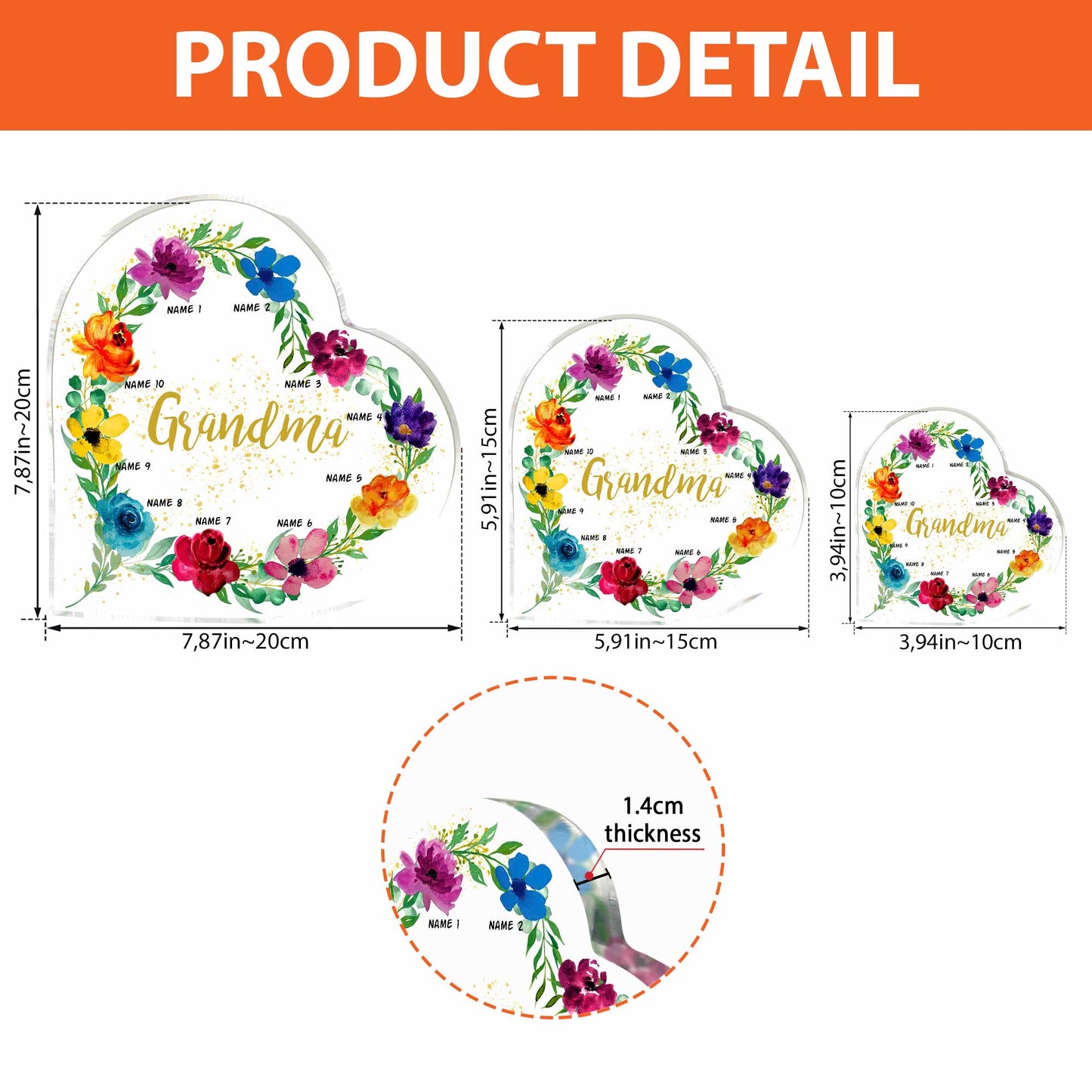 Oma – Personalisierte Acrylplakette in individueller Form