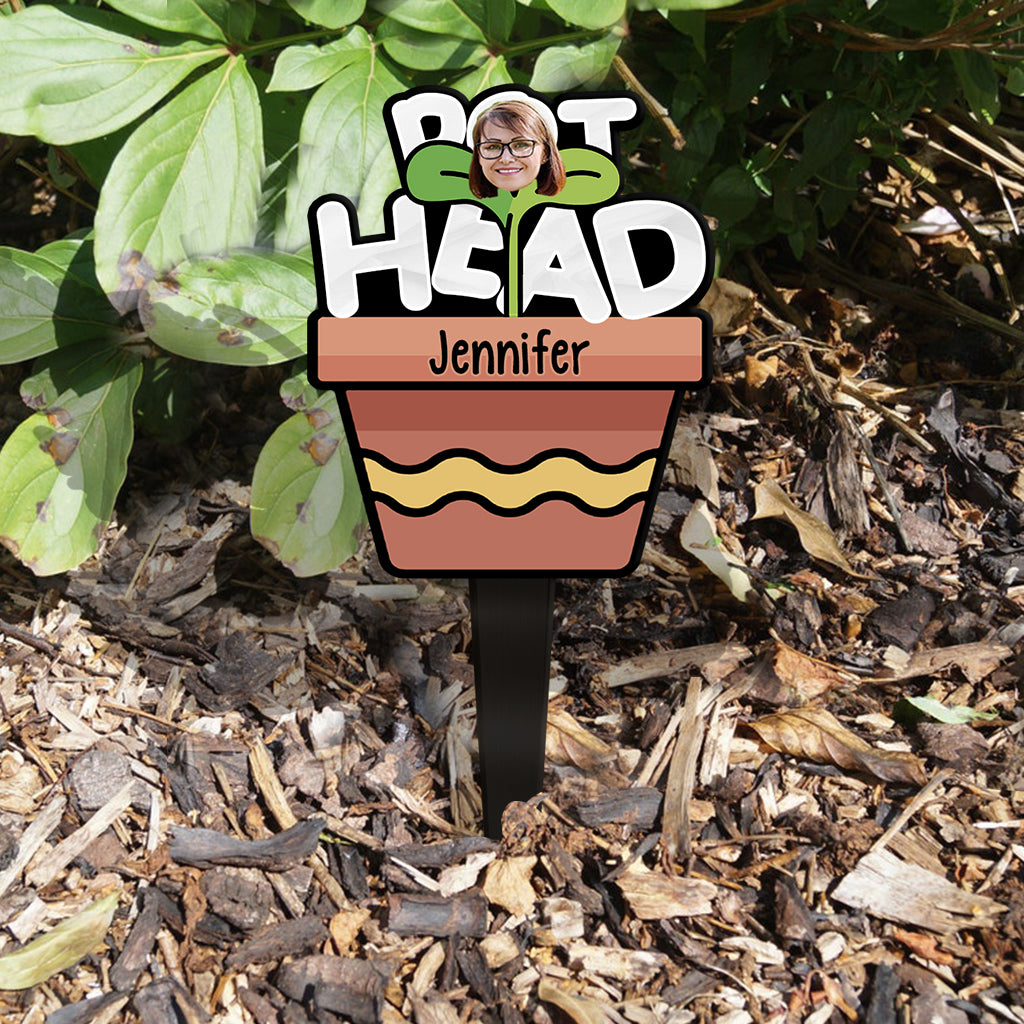 Pot Head – Personalisierte Garten-Acryl-Plakette zum Anbringen am Pfahl