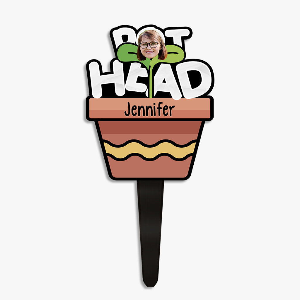 Pot Head – Personalisierte Garten-Acryl-Plakette zum Anbringen am Pfahl