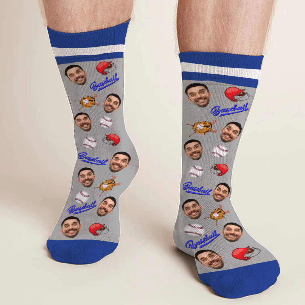 Ich schaue Baseball – personalisierte Baseballsocken