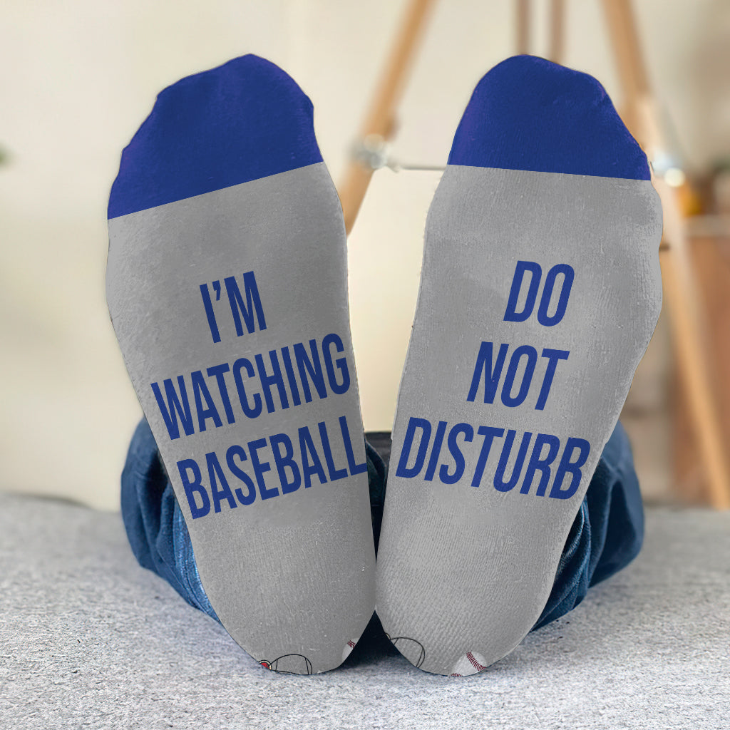 Ich schaue Baseball – personalisierte Baseballsocken