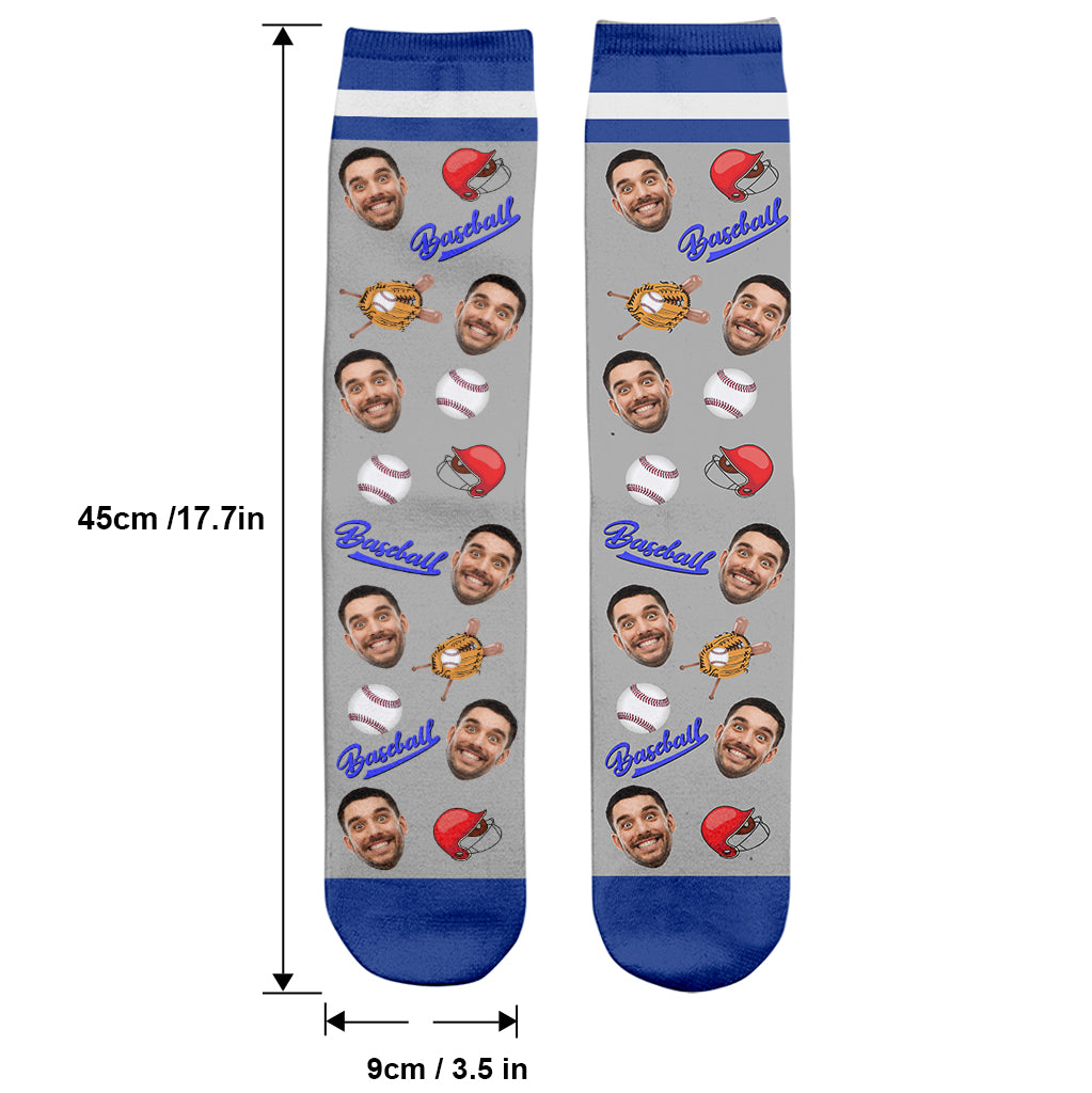 Ich schaue Baseball – personalisierte Baseballsocken