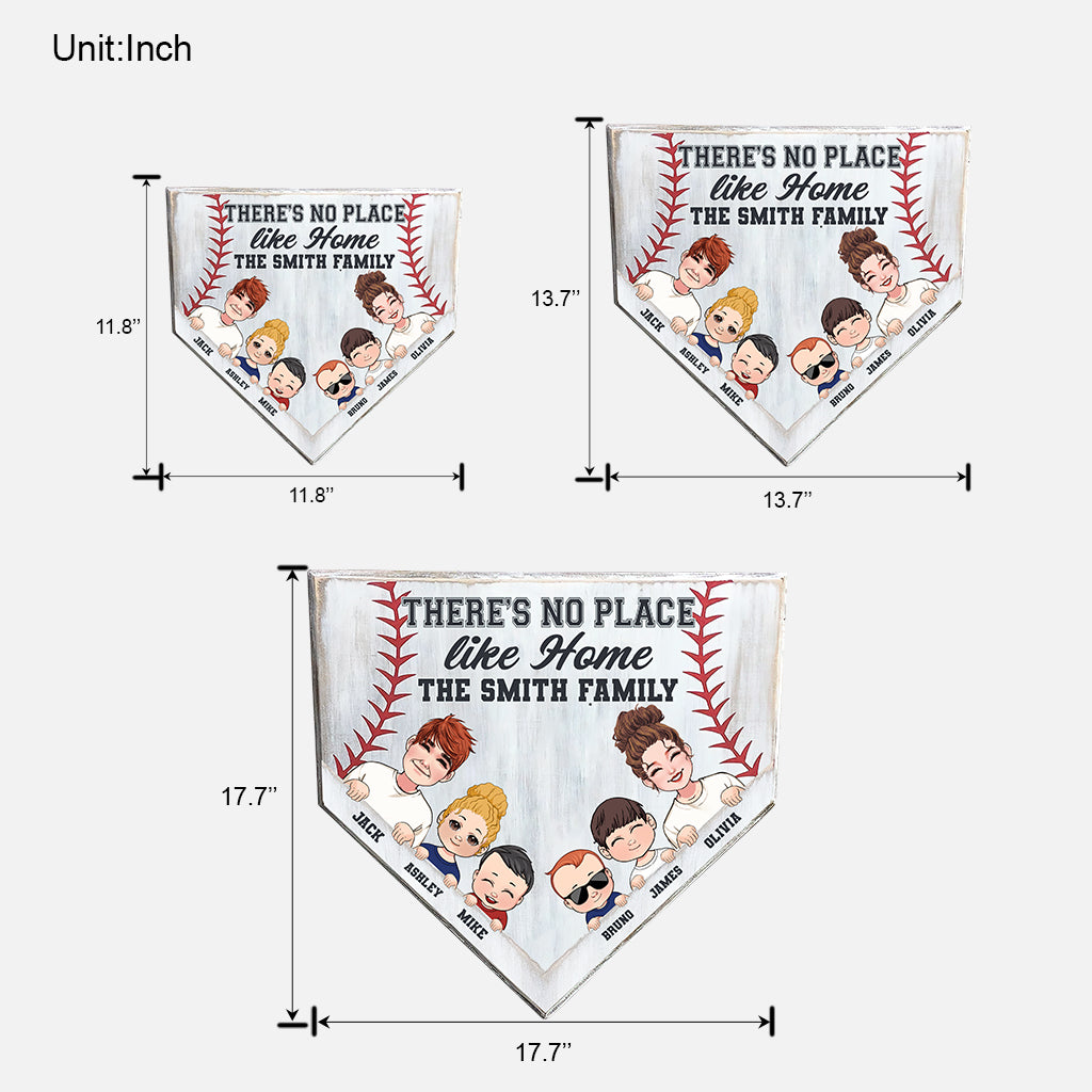 Zuhause ist es am schönsten – personalisiertes Baseball-Holzschild