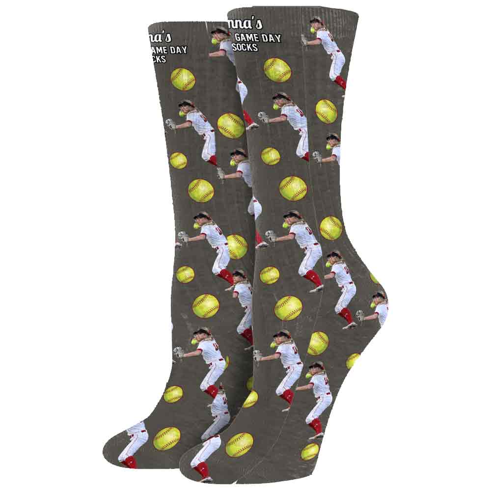 Lucky Game Day Socks - Personalized Softball Socks