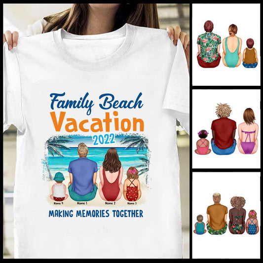 Familienurlaub am Strand – Personalisiertes T-Shirt und Hoodie für Meeresliebhaber