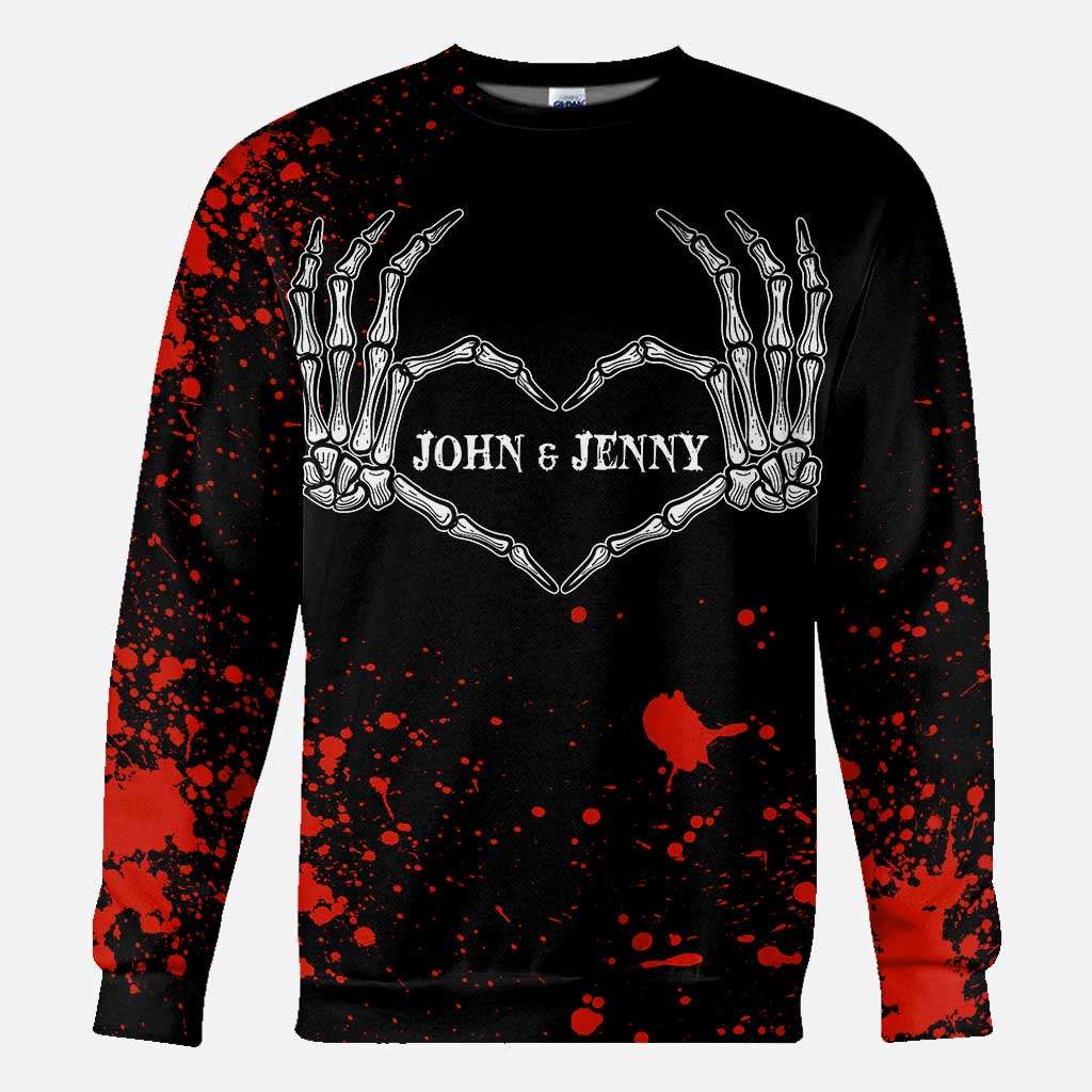 Till Your Unsolvable Murder Do Us Part - Personalized Halloween Couple All Over T-shirt and Hoodie