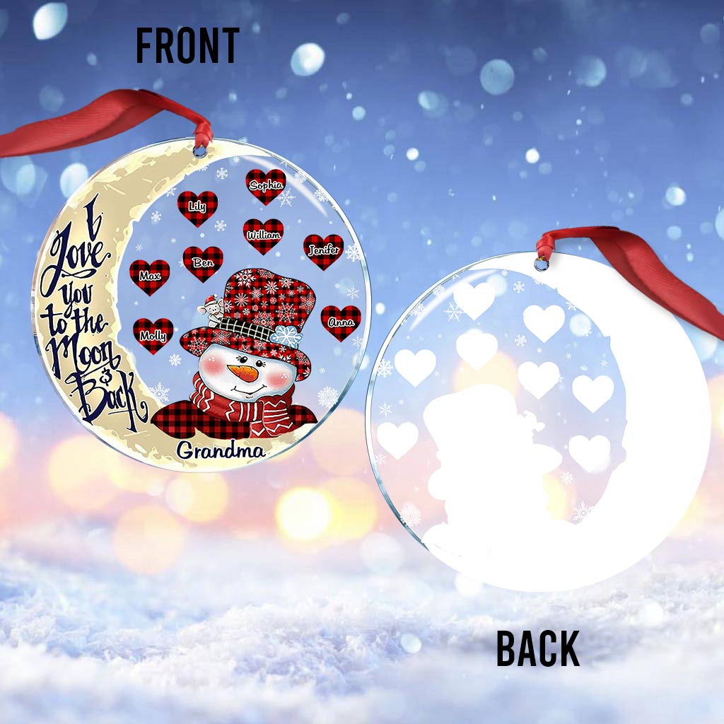 Ich liebe dich bis zum Mond – Geschenk für Oma, Opa, Mama, Papa – Personalisierter Weihnachtsschmuck