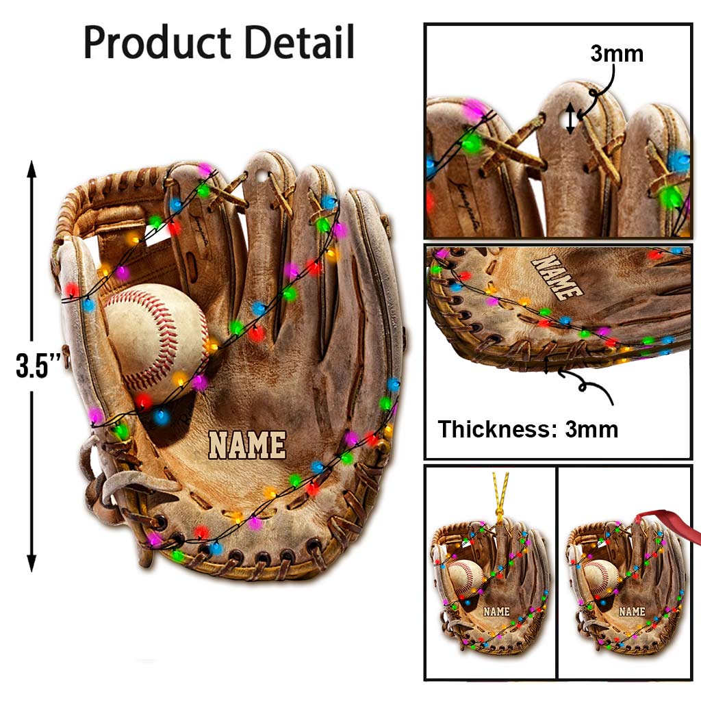 Baseball-Fans – Personalisierter Weihnachtsbaumschmuck (beidseitig bedruckt)