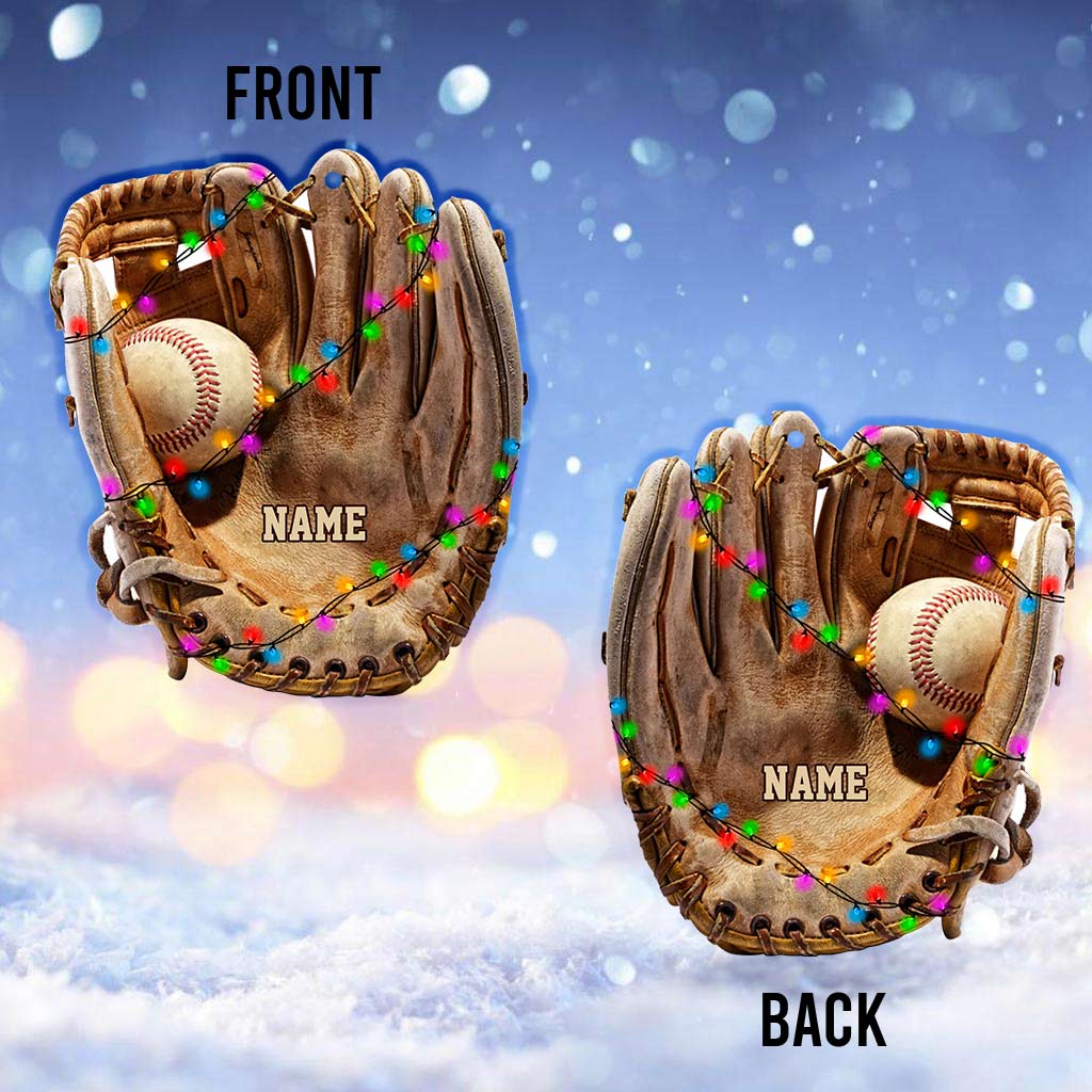 Baseball-Fans – Personalisierter Weihnachtsbaumschmuck (beidseitig bedruckt)