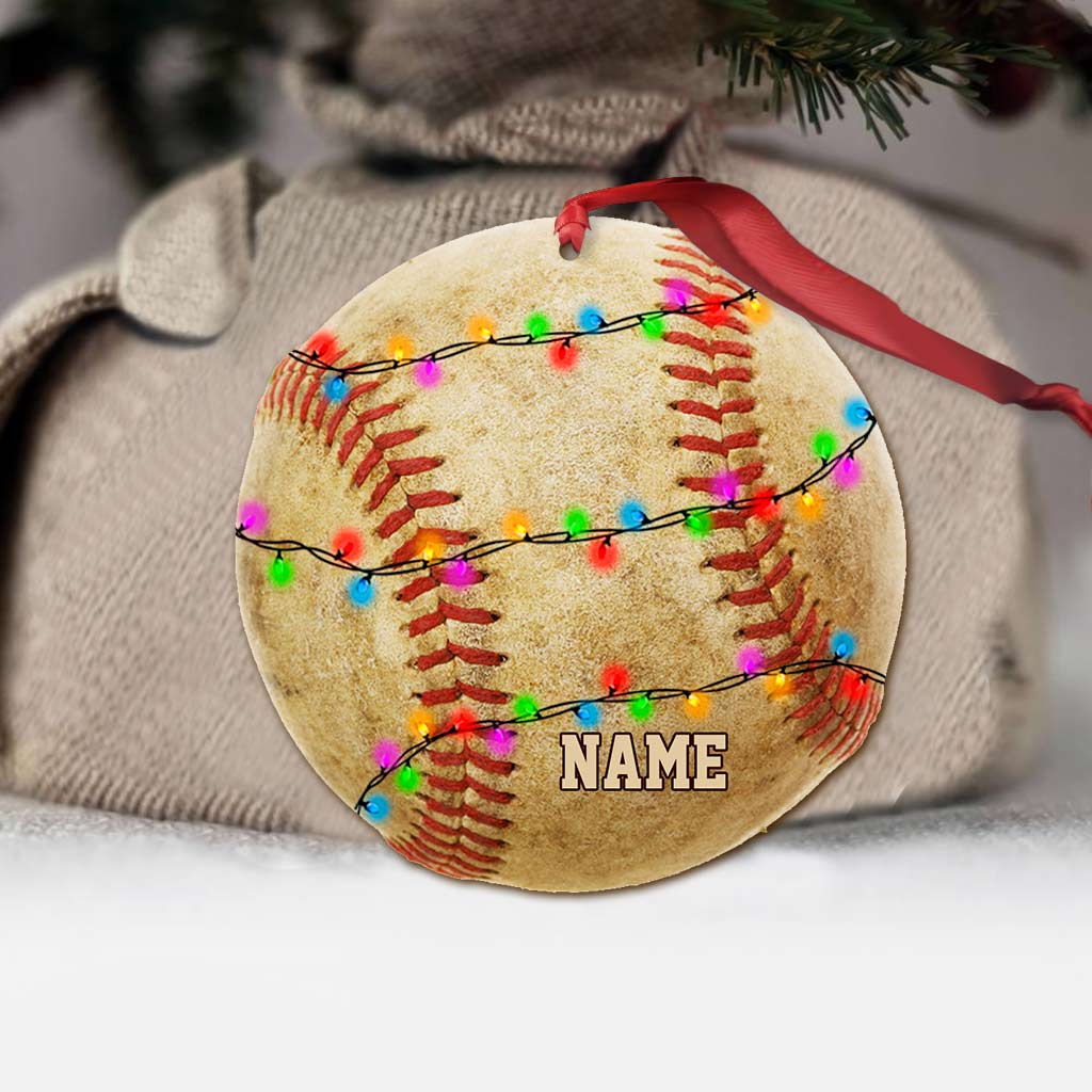 Baseball-Fans – Personalisierter Weihnachtsbaumschmuck (beidseitig bedruckt)
