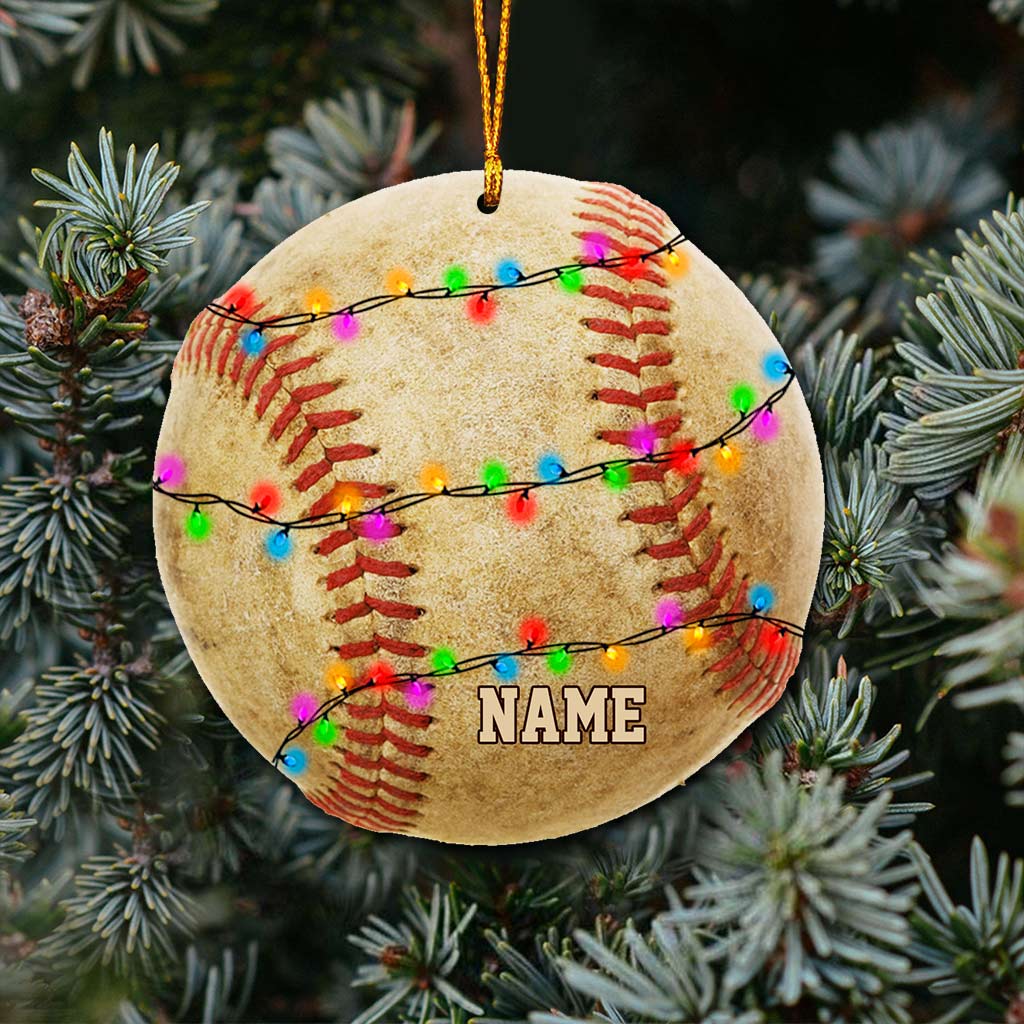 Baseball-Fans – Personalisierter Weihnachtsbaumschmuck (beidseitig bedruckt)