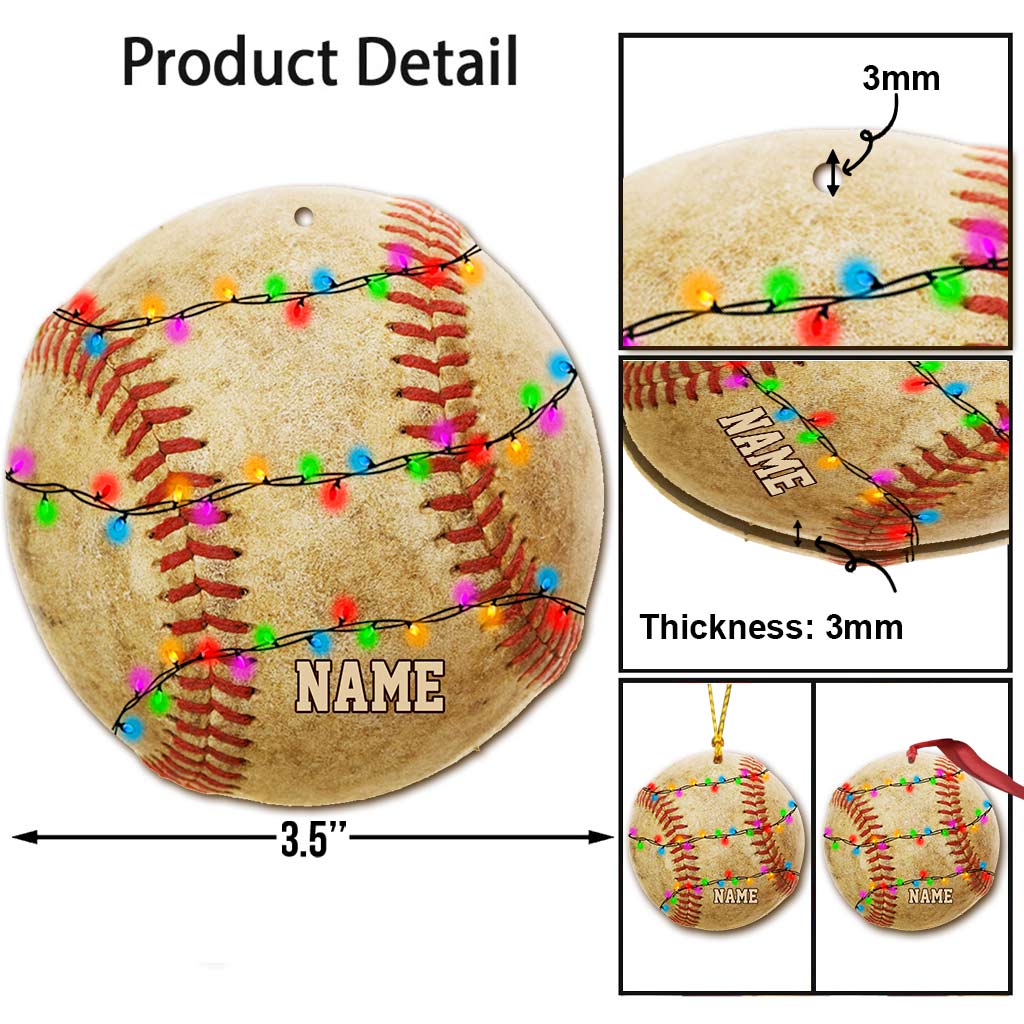 Baseball-Fans – Personalisierter Weihnachtsbaumschmuck (beidseitig bedruckt)