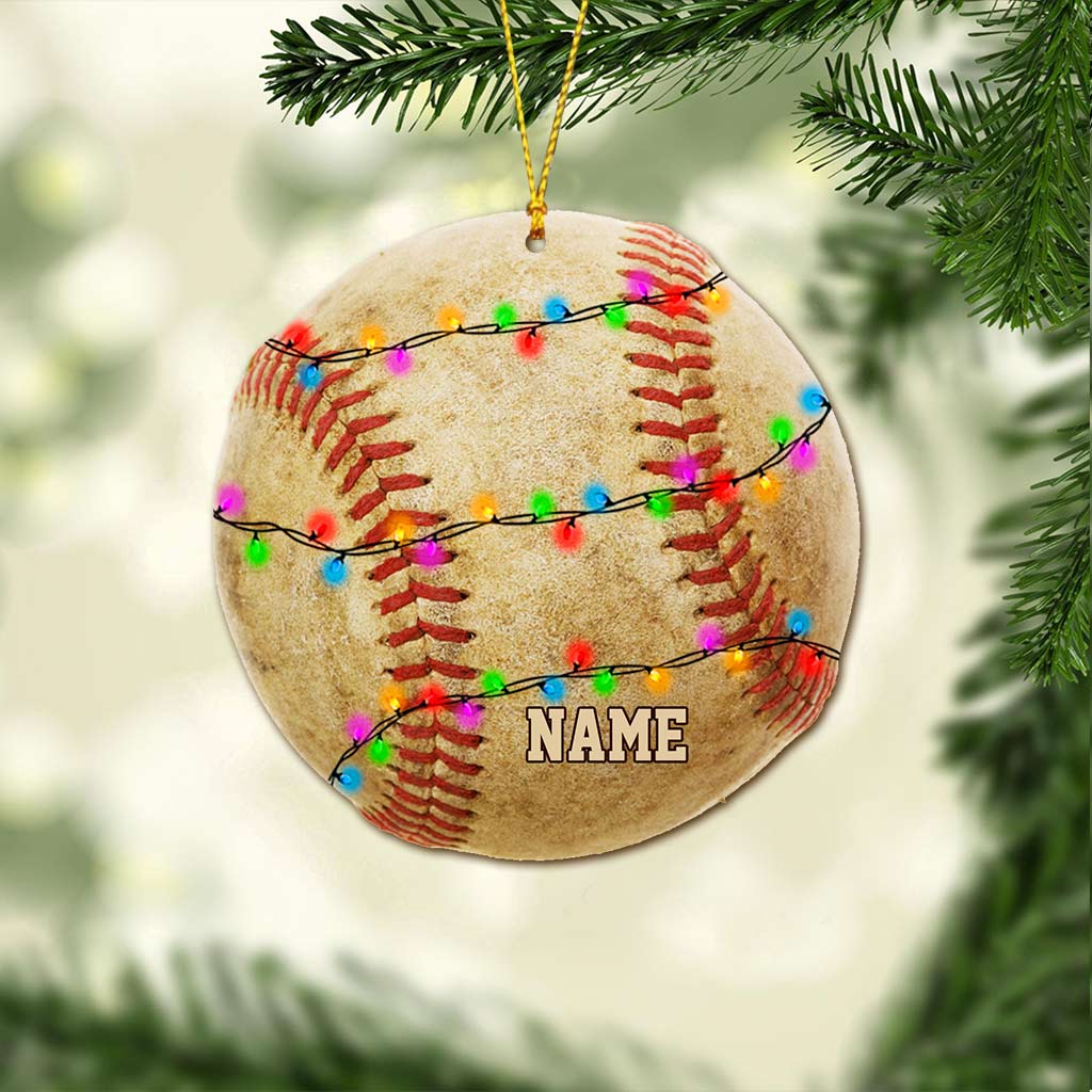 Baseball-Fans – Personalisierter Weihnachtsbaumschmuck (beidseitig bedruckt)