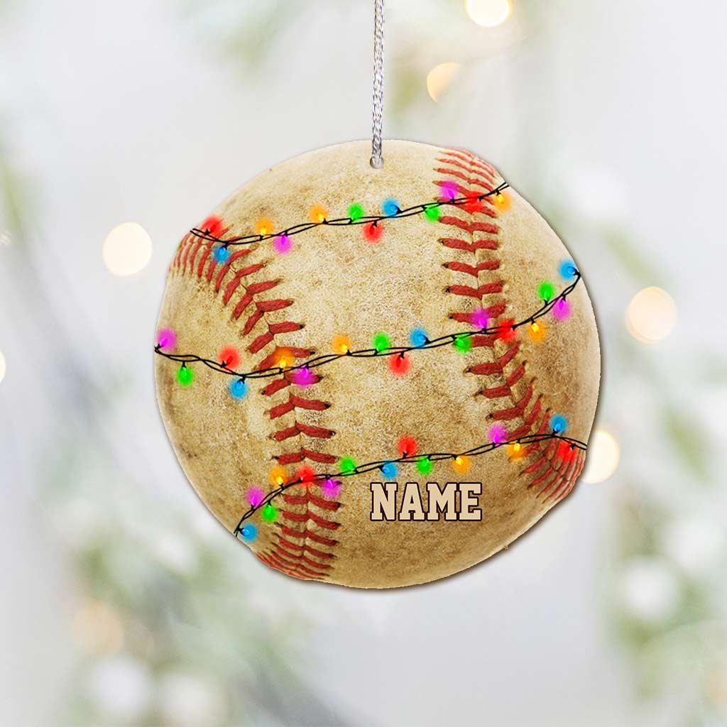 Baseball-Fans – Personalisierter Weihnachtsbaumschmuck (beidseitig bedruckt)