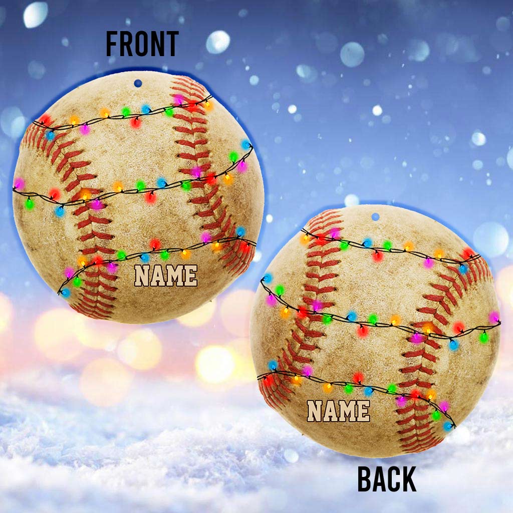 Baseball-Fans – Personalisierter Weihnachtsbaumschmuck (beidseitig bedruckt)