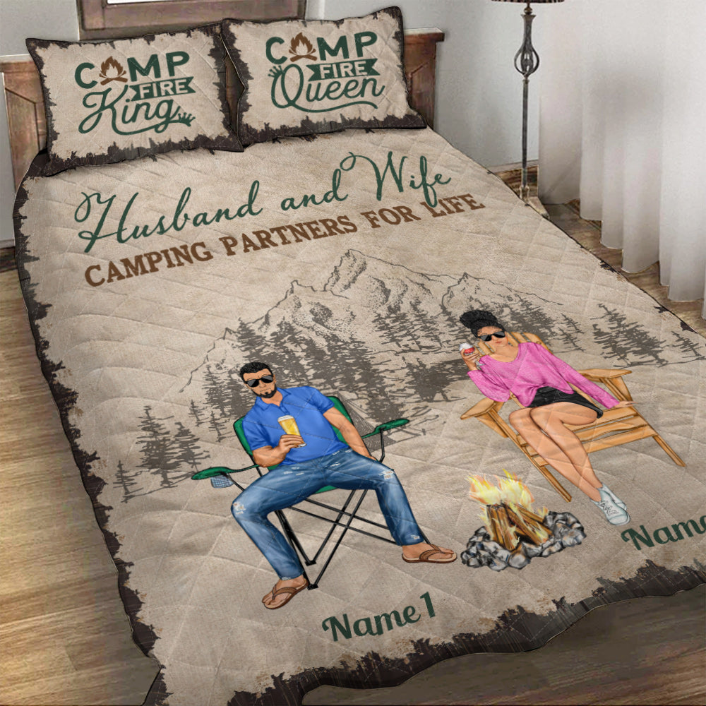 Campingpaar – Personalisiertes Camping-Bettdecken-Set für Paare
