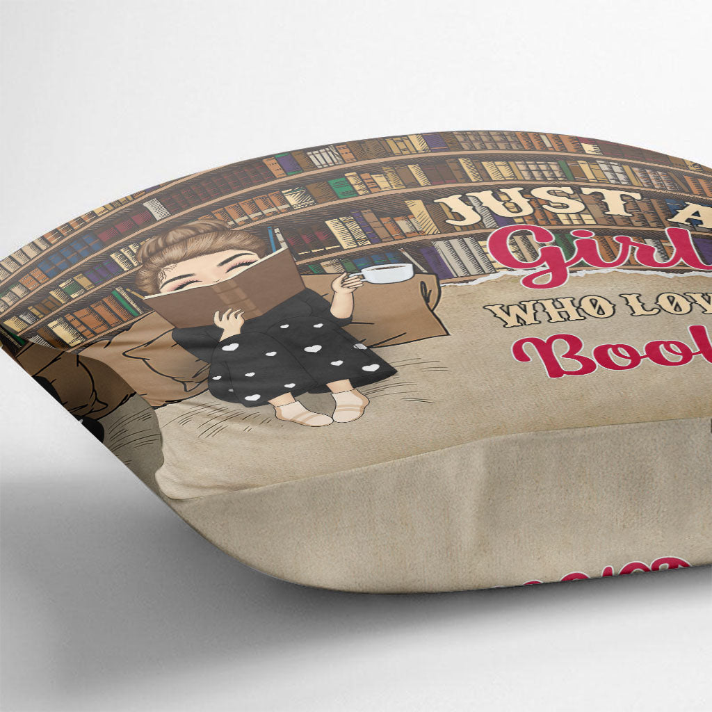 Einfach ein Mädchen, das Bücher liebt – personalisiertes Buchkissen
