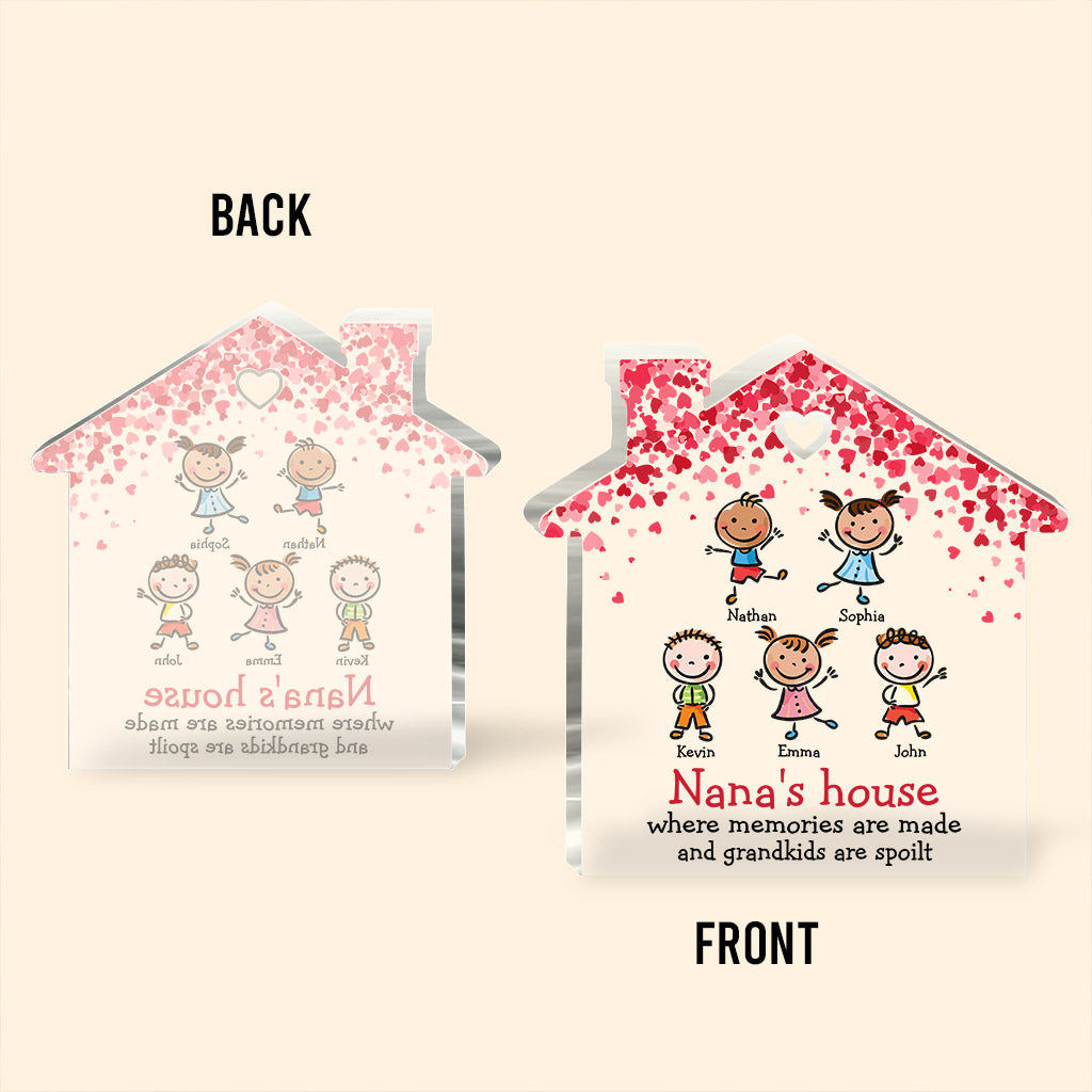 Nana's House - Gift for grandma, grandpa - Personalized Custom Shaped Acrylic Plaque