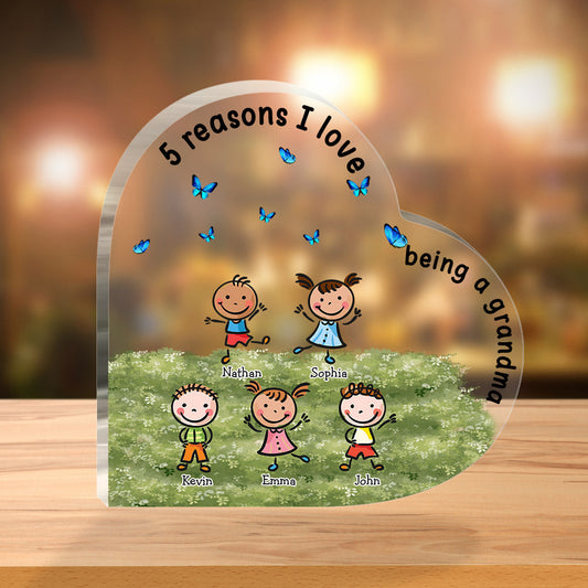 Liebe Oma sein – Geschenk für Oma, Mama, Tante, Opa – Personalisierte Acrylplakette in individueller Form