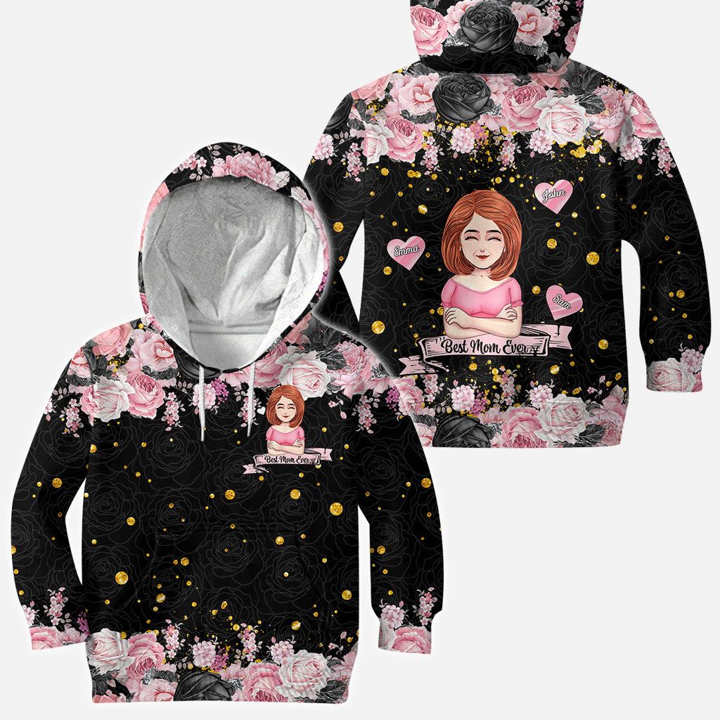 Beste Mama aller Zeiten – Personalisiertes Muttertags-T-Shirt und Hoodie mit dem Aufdruck „Mama“.