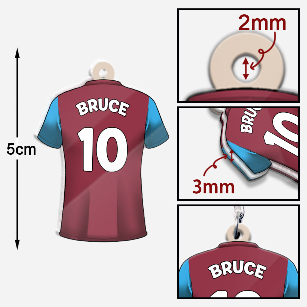 Daddy’s Team - Personalized Father Keychain (Printed On Both Sides)