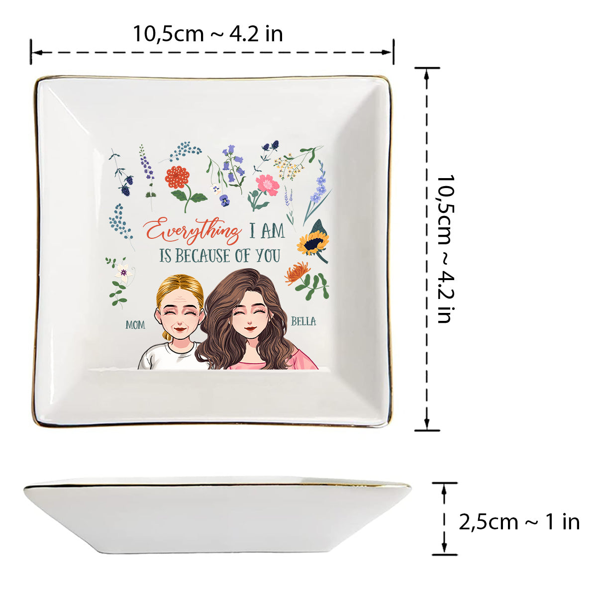 Alles, was ich bin – Geschenk für Mama, Oma, Tochter, Sohn, Enkelin, Enkel – Personalisierte Schmuckschale