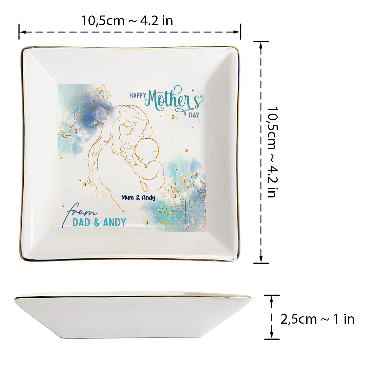 Happy Mother's Day - Personalized Mother's Day Husband And Wife Jewelry Dish