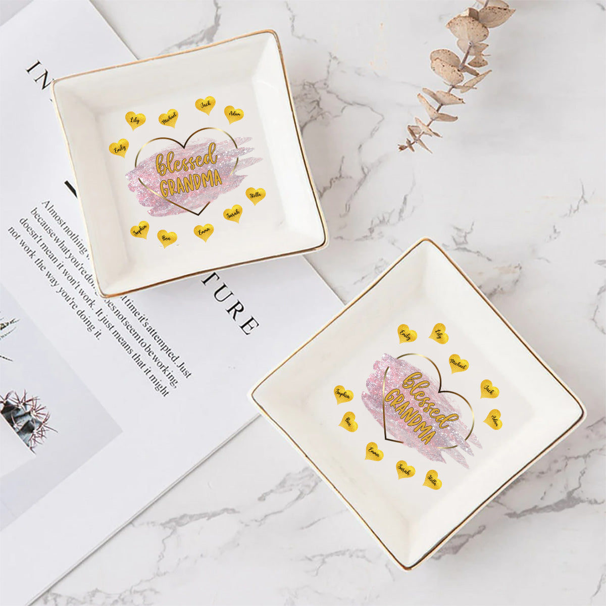 Blessed Grandma - Gift for mom, grandma - Personalized Jewelry Dish