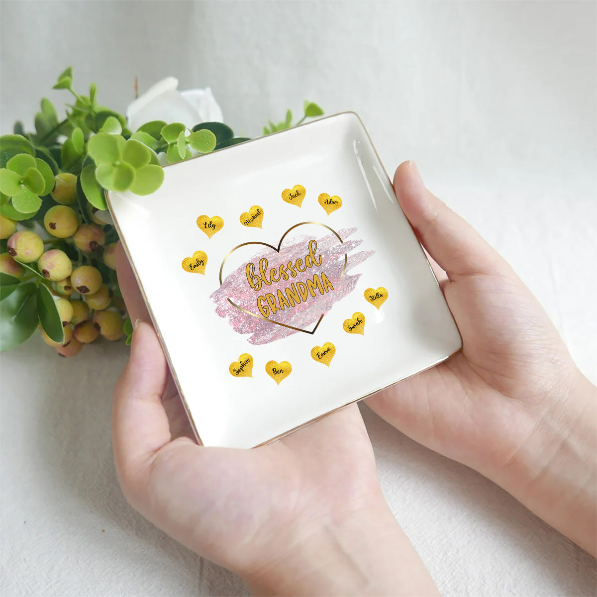 Blessed Grandma - Gift for mom, grandma - Personalized Jewelry Dish