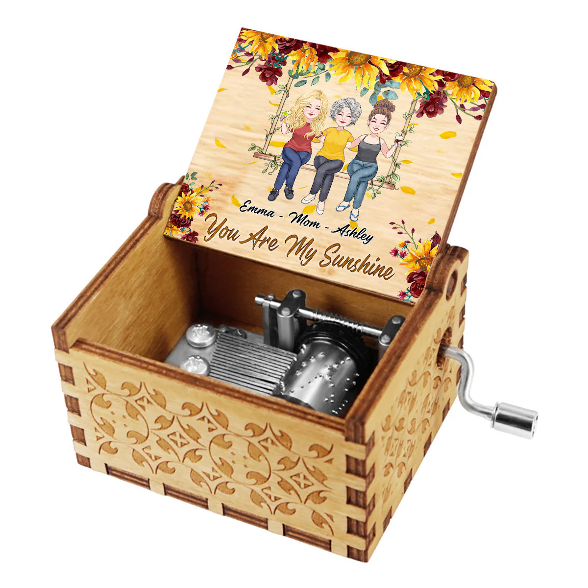 You Are My Sunshine - Personalized Mother's Day Mother Hand Crank Music Box