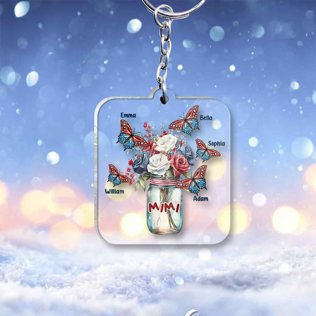 Happiness Is Being A Grandma - Personalized Grandma Transparent Keychain