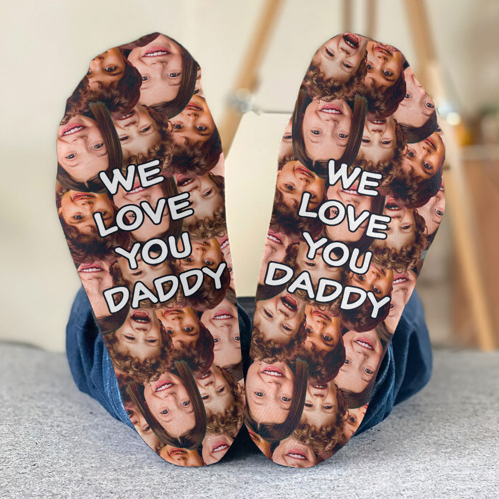 Ich liebe dich, Papa – Geschenk für Papa, Oma, Opa, Mama, Onkel, Tante, Bruder, Schwester, Sohn, Tochter, Enkelin, Enkel, Ehemann, Ehefrau, Freund, Freundin – Personalisierte Socken